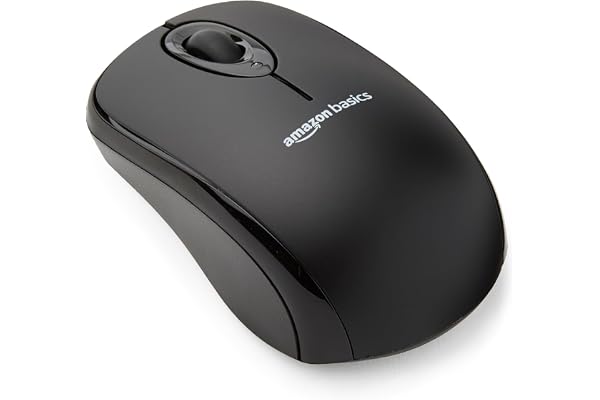 Amazon Basics Wireless Optical Mouse — 2.4 GHz wireless mouse with USB nano receiver