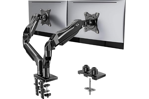 HUANUO FlowLift Dual Monitor Arm — Exact listing linked · verify selected variant