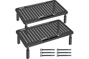 BONTEC Adjustable Monitor Risers with Drawers — Two-Pack — Monitor riser · exact listing linked