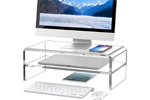 Egchi Two-Tier Clear Acrylic Monitor Riser — Monitor riser · exact listing linked