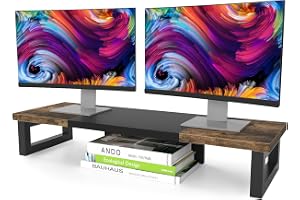 WESTREE Wood & Steel Dual Monitor Riser — Monitor riser · exact listing linked