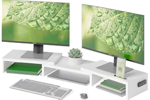 BONTEC Adjustable Dual Monitor Riser — Exact listing linked · verify selected variant