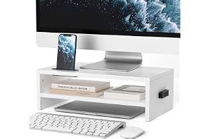 BONTEC Two-Tier Wooden Monitor Riser — Monitor riser · exact listing linked