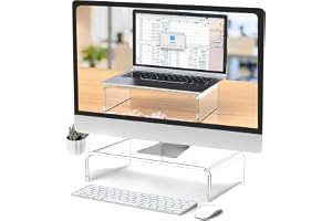 Beimu Clear Acrylic Monitor Riser — Monitor riser · exact listing linked